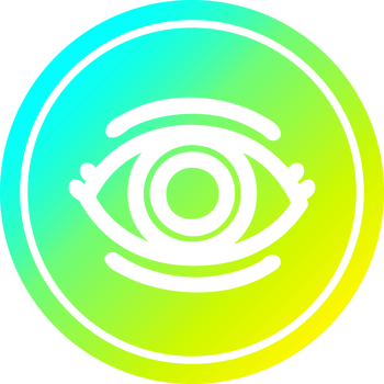 staring eye circular icon with cool gradient finish png