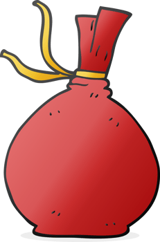 hand drawn cartoon christmas santa sack png
