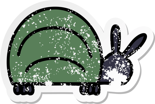 distressed sticker of a cute cartoon green bug png