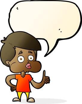 cartoon boy giving thumbs up with speech bubble png