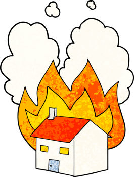 cartoon burning house png