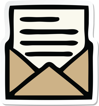 sticker of a cute cartoon letter and envelope png