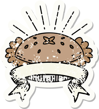 worn old sticker of a tattoo style amazing pie png