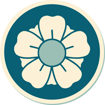 sticker of tattoo in traditional style of a flower png
