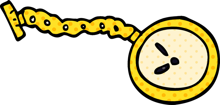 cartoon doodle pocket watch png