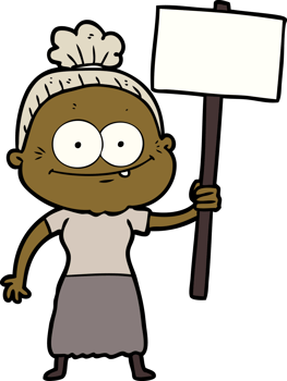 cartoon happy old woman png