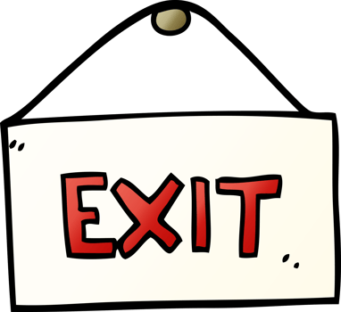 cartoon doodle exit sign png