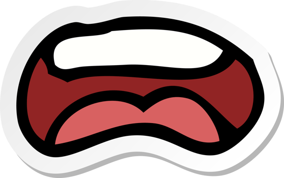 sticker of a cartoon mouth png