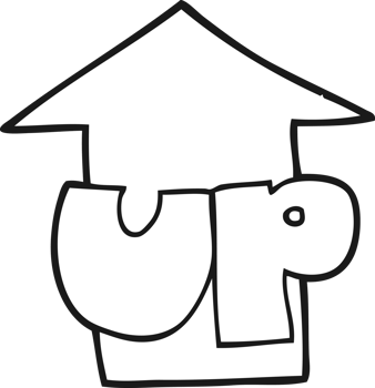 hand drawn black and white cartoon up symbol png
