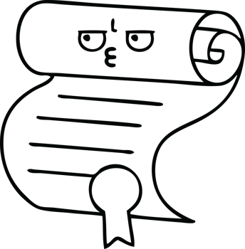 line drawing cartoon of a contract png