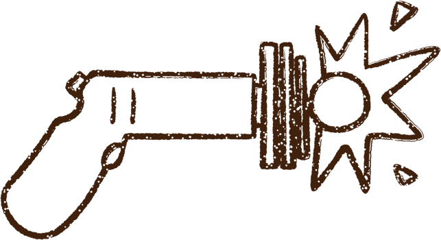 Ray Gun Charcoal Drawing png