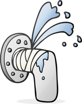 hand drawn cartoon leaky pipe png