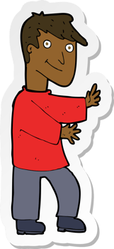 sticker of a cartoon happy man png