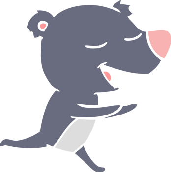 flat color style cartoon bear png