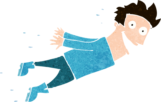 cartoon drenched man flying png