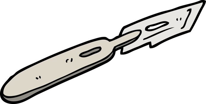 hand drawn doodle style cartoon surgeon blade png