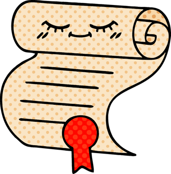 comic book style cartoon of a contract png
