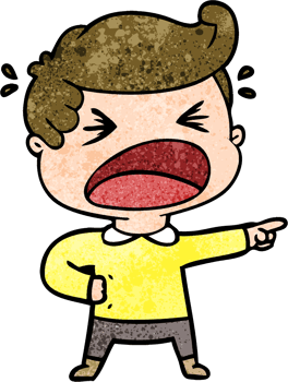 cartoon shouting man pointing finger png