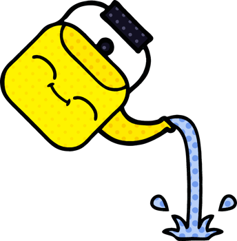 comic book style cartoon of a pouring kettle png