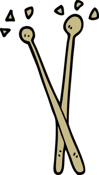 cartoon doodle drum sticks png