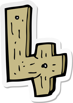 sticker of a cartoon wooden number png