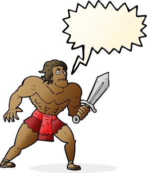 cartoon fantasy hero man with speech bubble png