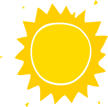 flat color style cartoon sun png