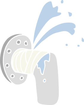flat color illustration of leaky pipe png