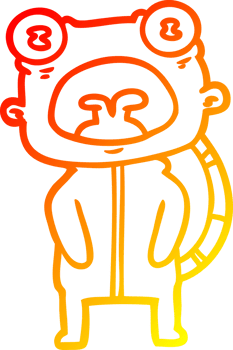warm gradient line drawing of a cartoon weird alien communicating png