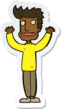 sticker of a cartoon stressed man png