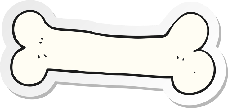 sticker of a cartoon bone png