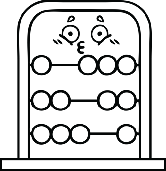 line drawing cartoon of a abacus png