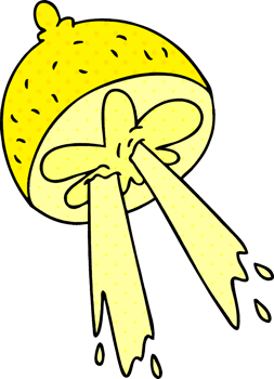 comic book style quirky cartoon lemon png