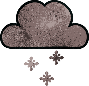retro grunge texture cartoon of a storm snow cloud png