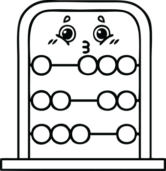 line drawing cartoon of a abacus png