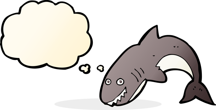 cartoon shark with thought bubble png