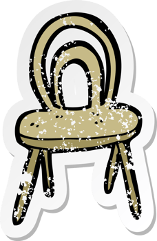 retro distressed sticker of a cartoon chair drawing png