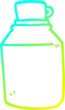 cold gradient line drawing of a cartoon hot drinks flask png