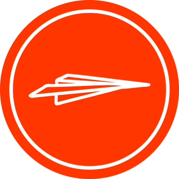 paper plane circular icon symbol png
