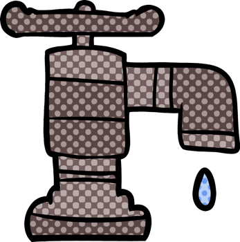 cartoon dripping faucet png
