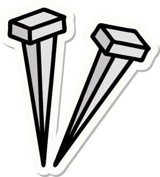 sticker of tattoo in traditional style of iron nail png