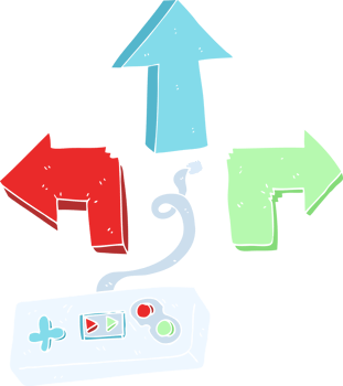 flat color illustration of game controller png