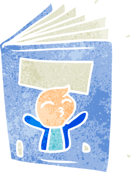 hand drawn retro cartoon doodle of a magazine png