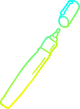 cold gradient line drawing of a cartoon pen png
