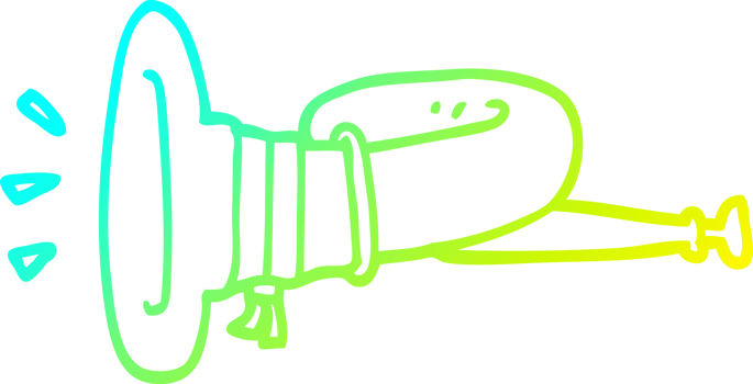 cold gradient line drawing of a cartoon curled horn instrument png