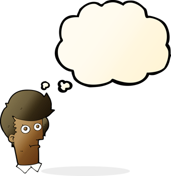 cartoon staring face with thought bubble png