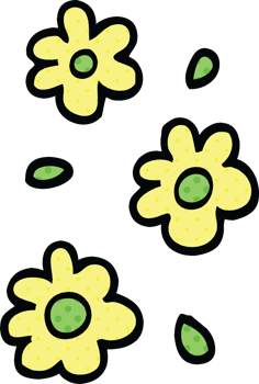 comic book style cartoon flower heads png