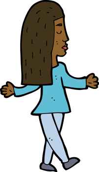 cartoon woman shrugging shoulders png