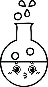 line drawing cartoon of a test tube png
