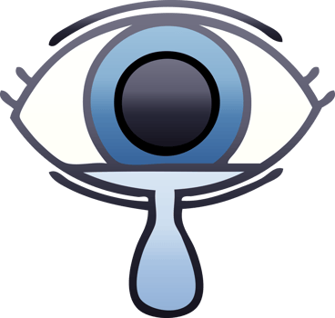 gradient shaded cartoon of a crying eye png